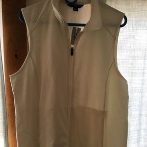 Women’s Lands End Fleece ivory vest